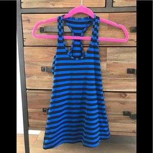 Lululemon Cool Racerback Tank. Blue & black stripe